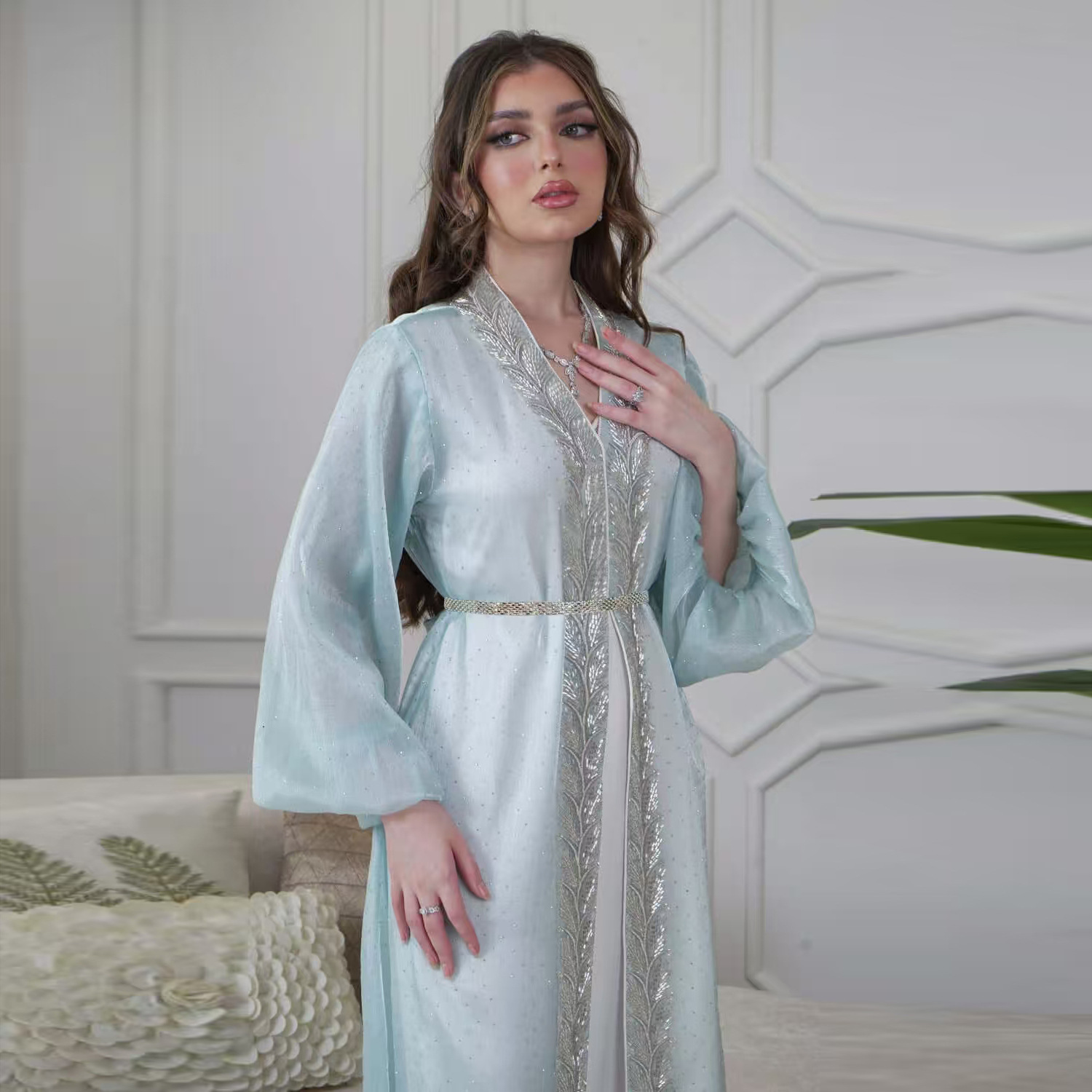 Embroidery Kebaya - Ид Мубарак Джеллаба кимоно кардиган Дубай