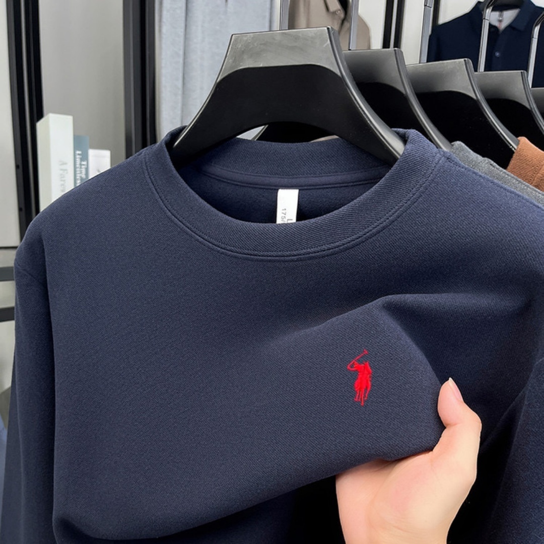 Embroidery Cotton Shirt - 100% хлопок, мужская рубашка-поло с длинным