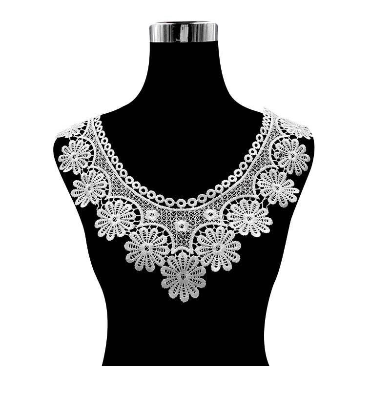 Embroidery Web - Водорастворимый кружевной воротник с цветочной вышивкой,