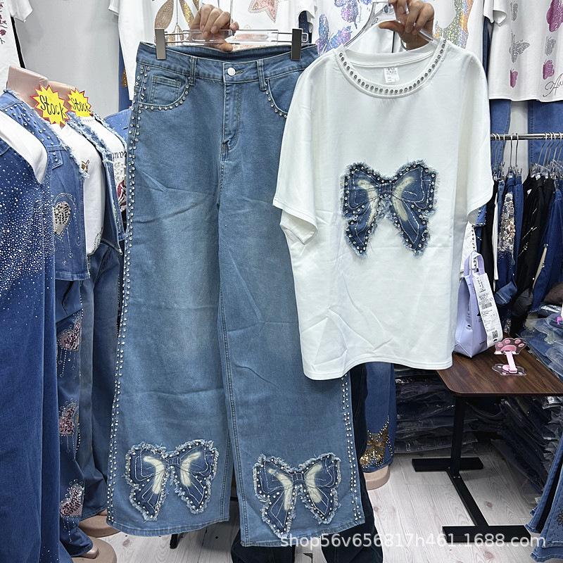 Embroidery Cotton Shirt - Новый весенне-летний свободный женский комплект из