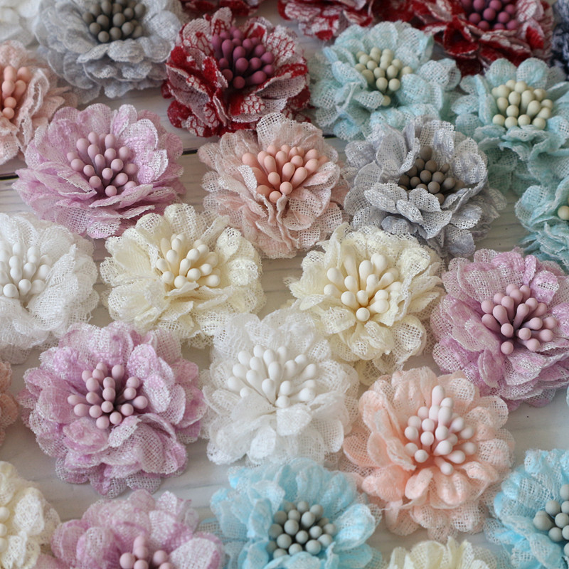 Embroidery Daisy Flower - 10 шт., 3 см, маленькая кружевная