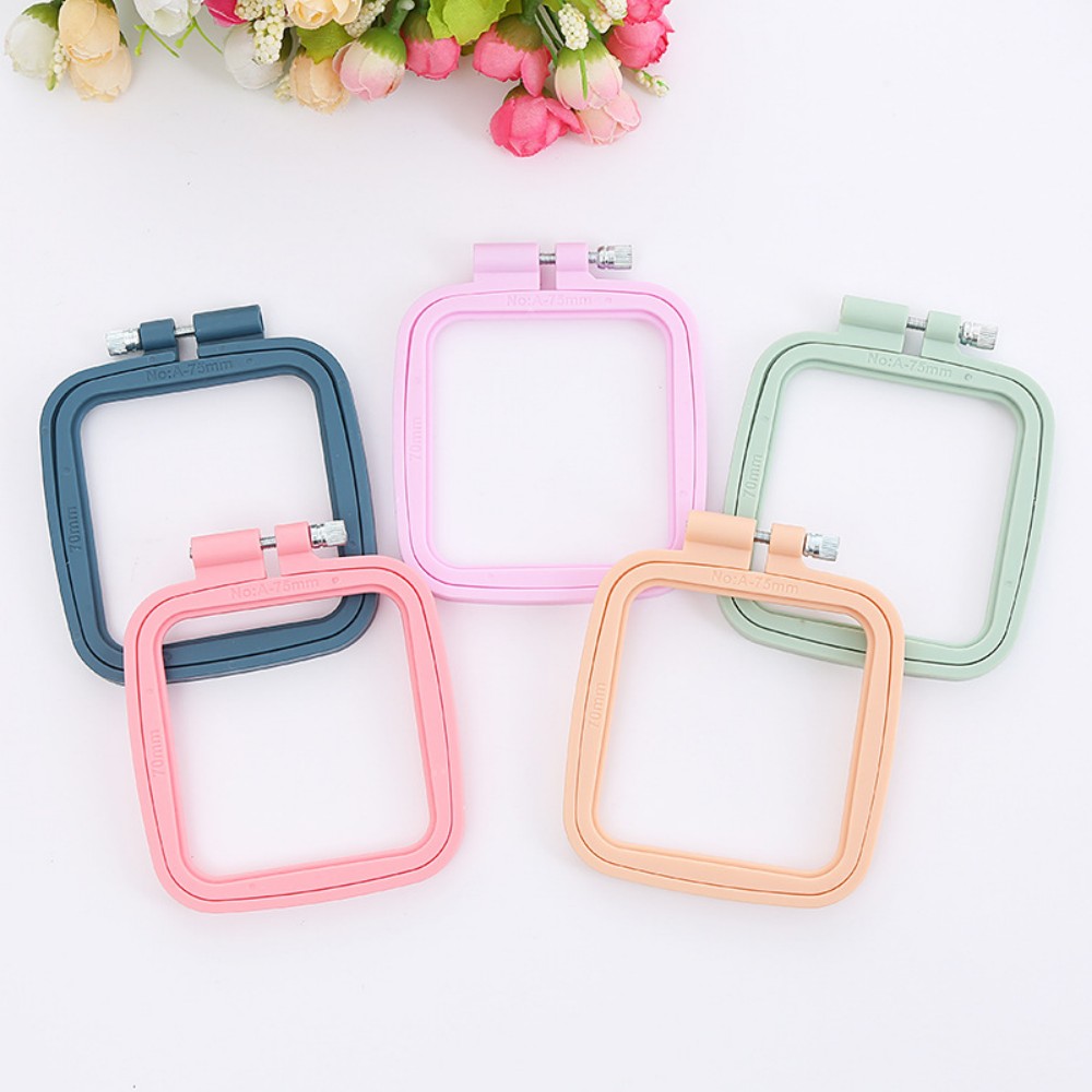 Embroidery Hoop Square - Овальные/квадратные пластиковые пяльцы для вышивания, цветные