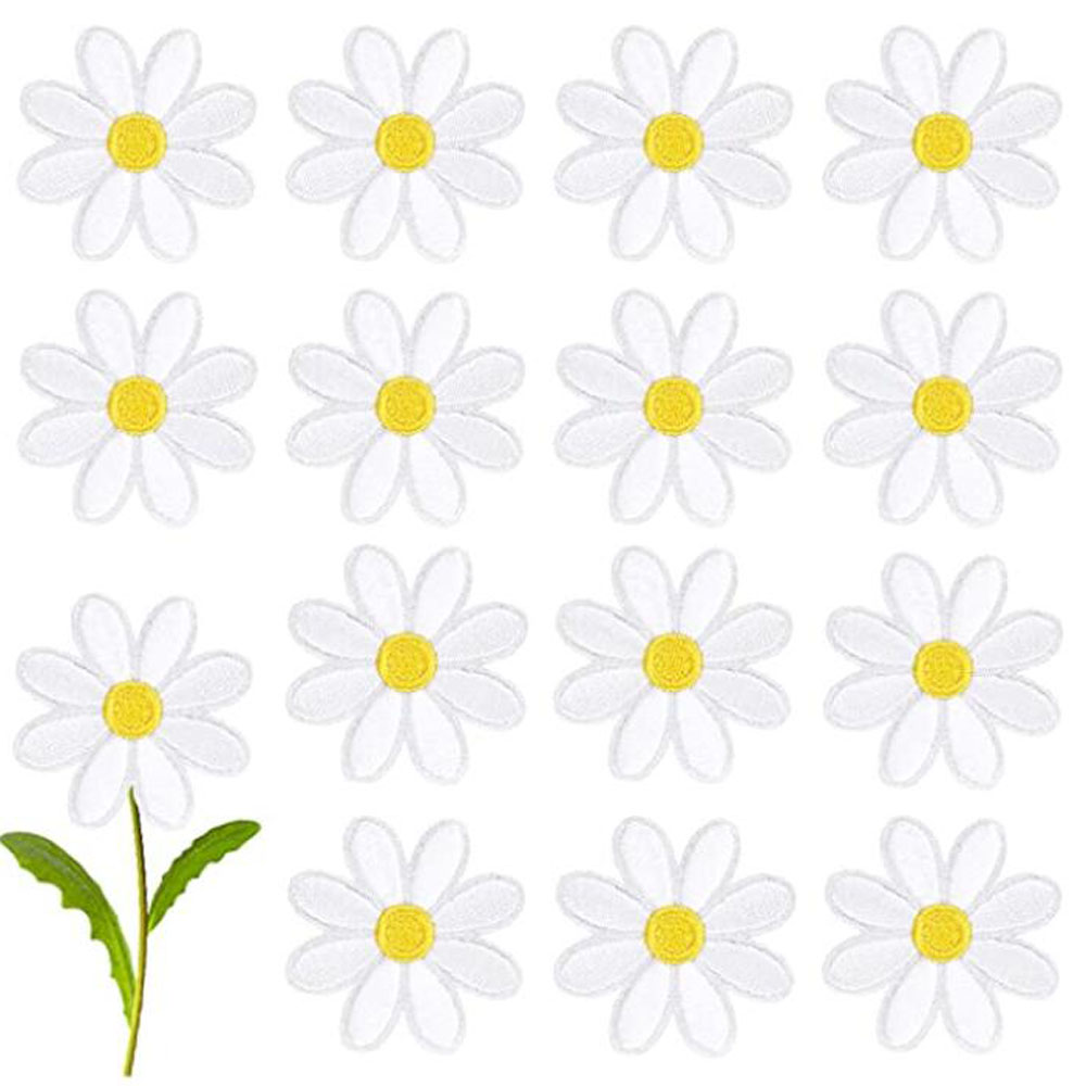 Embroidery Daisy Flower - 10 шт. нашивок-аппликаций в виде цветов