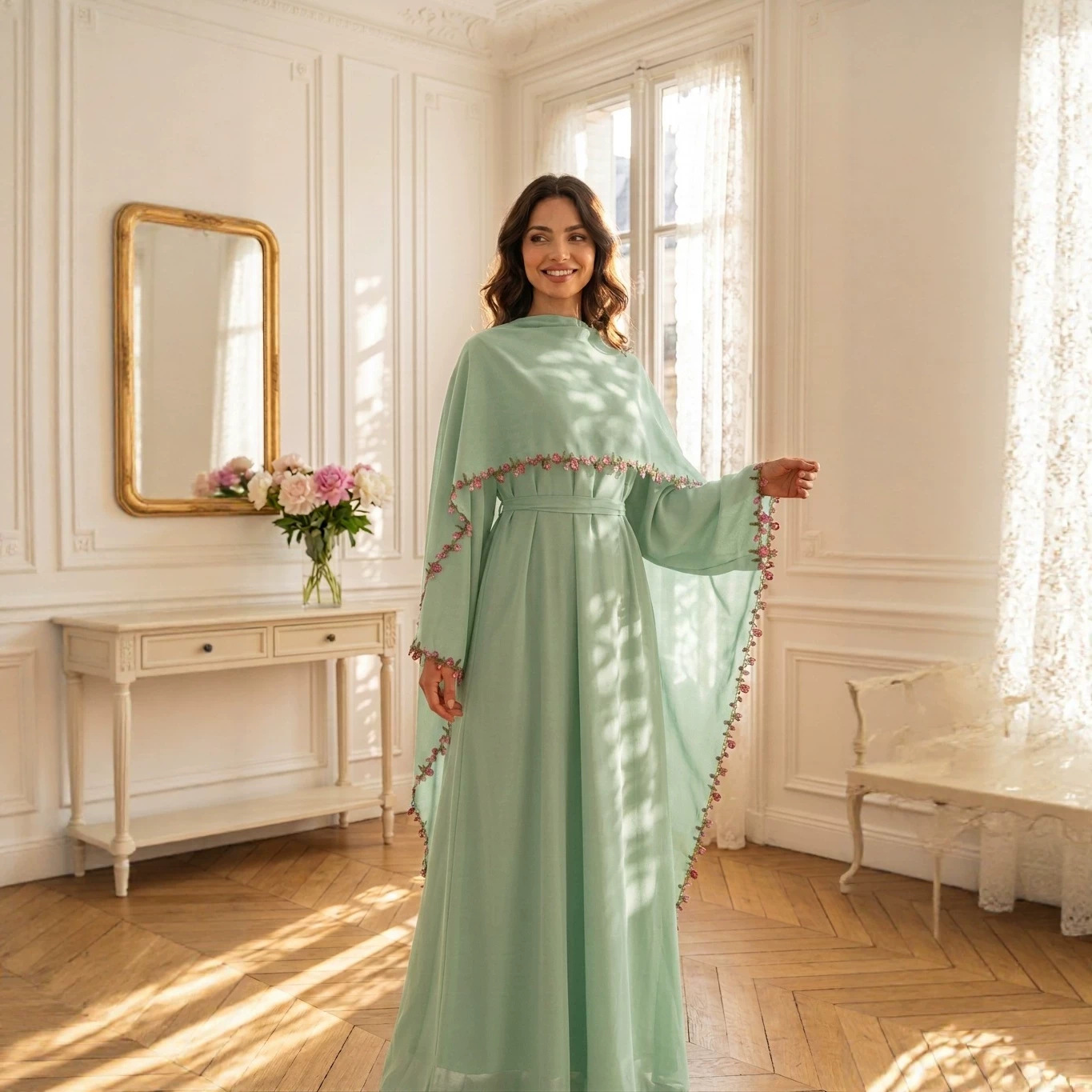 Элегантные вышитые абайи, хидж – обзор и цена Embroidery Kebaya
