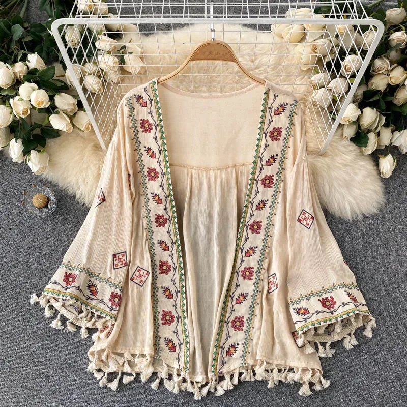 Летняя женская рубашка в богем – обзор и цена Embroidery Cardigan