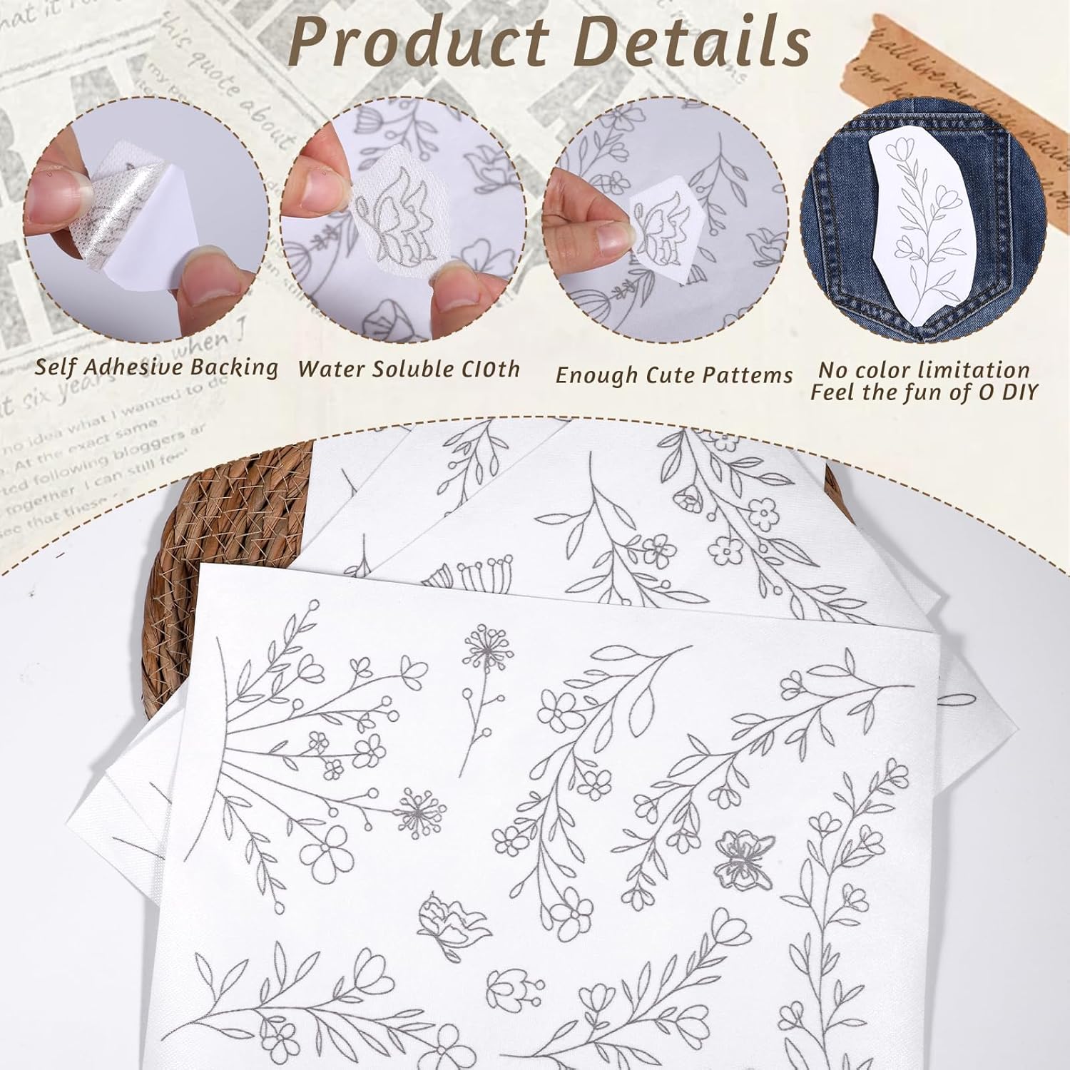 Бумага для вышивки, растворима – обзор и цена Embroidery Daisy