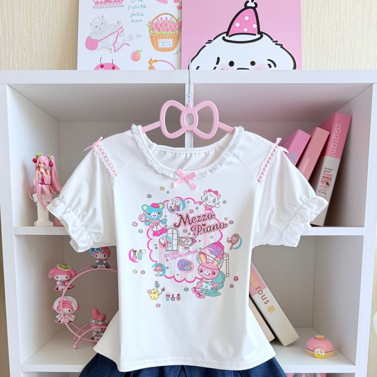 Японские милые комплекты юбок, – обзор и цена Embroidery Cotton Shirt