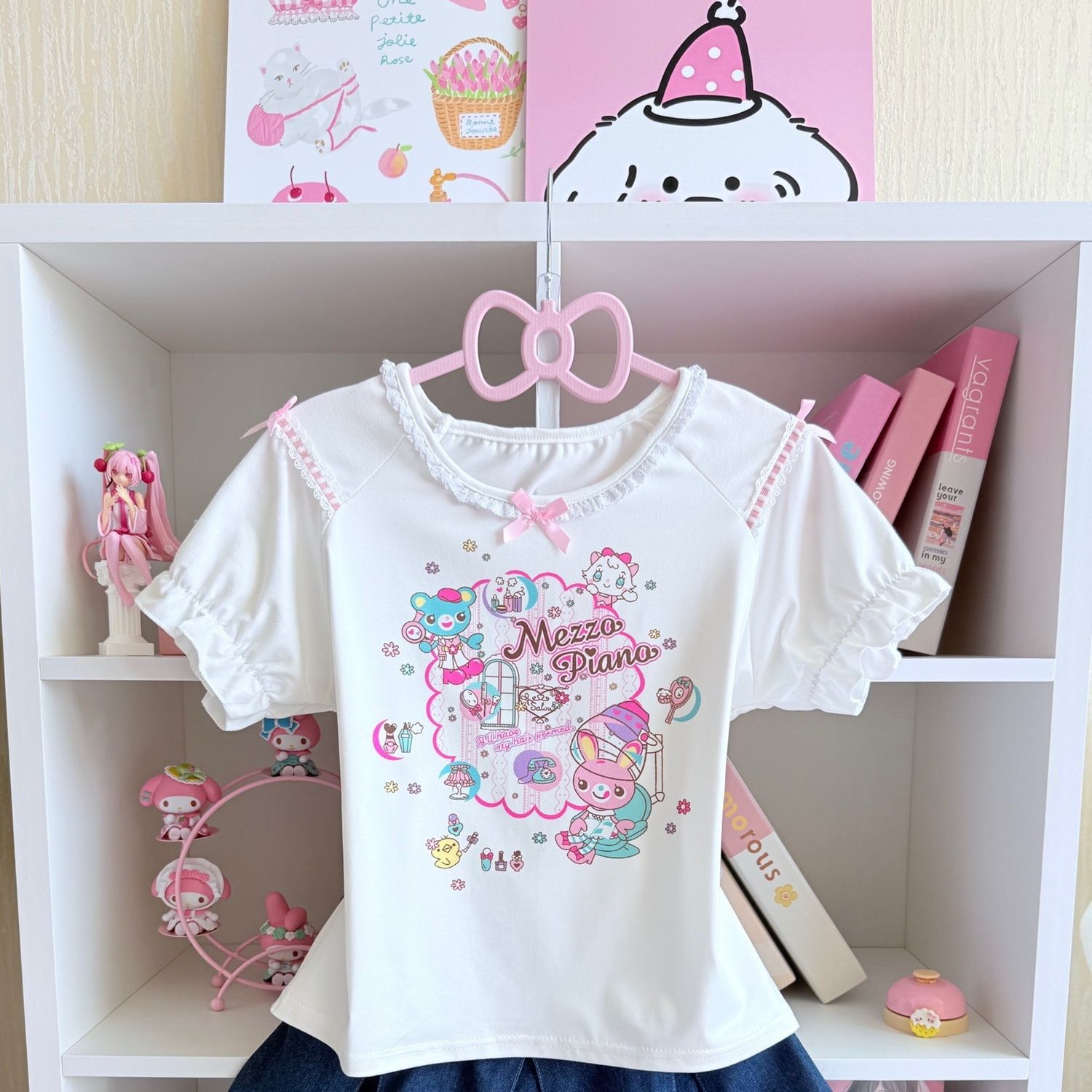 Японские милые комплекты юбок, – обзор и цена Embroidery Cotton Shirt