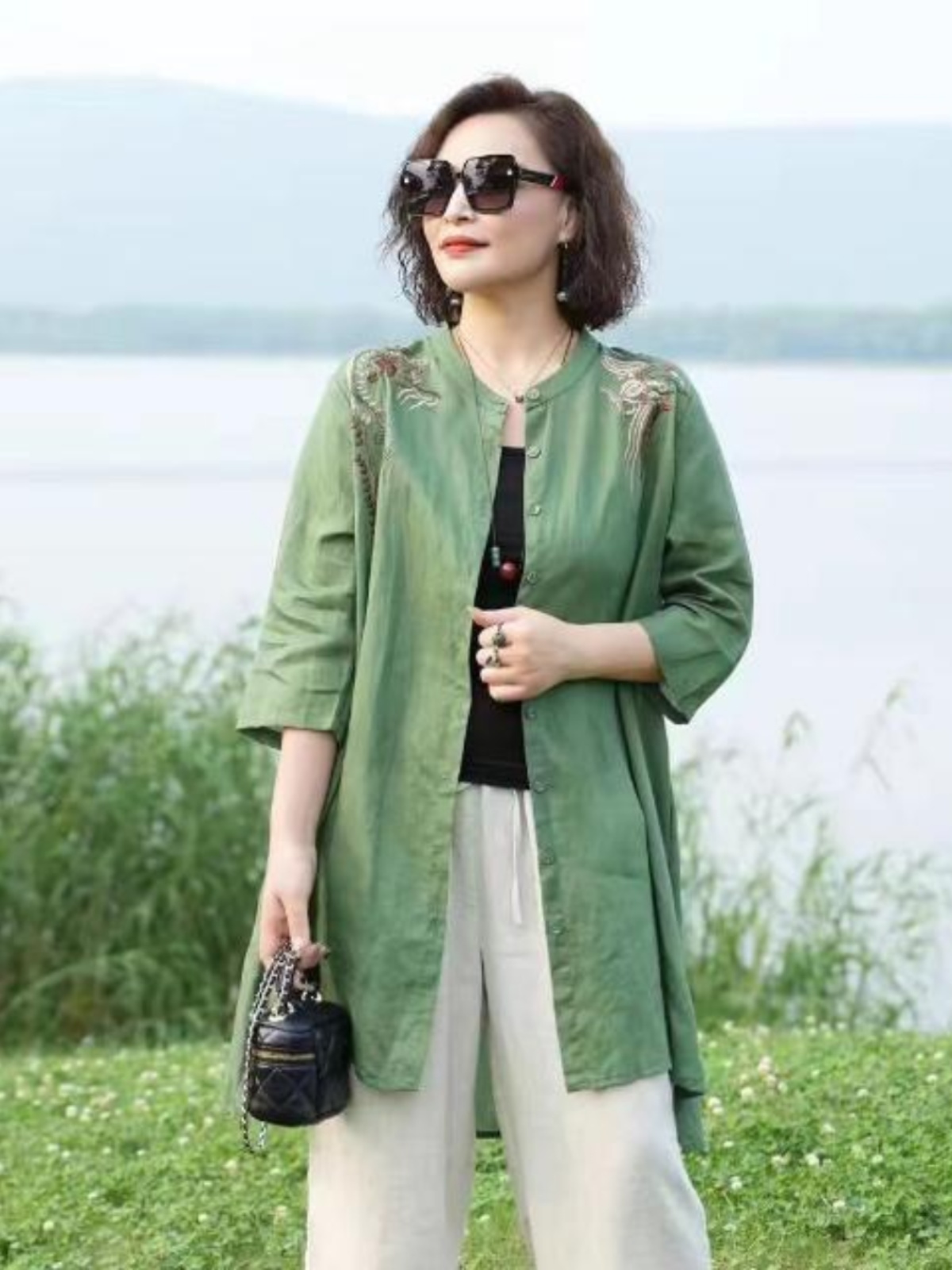 Ретро-рубашка из хлопково-льня – обзор и цена Embroidery Cardigan