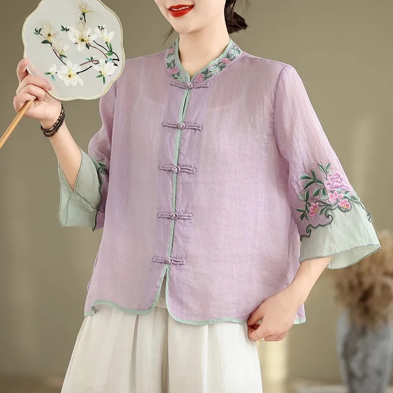 Летняя женская рубашка-кардига – обзор и цена Embroidery Cardigan