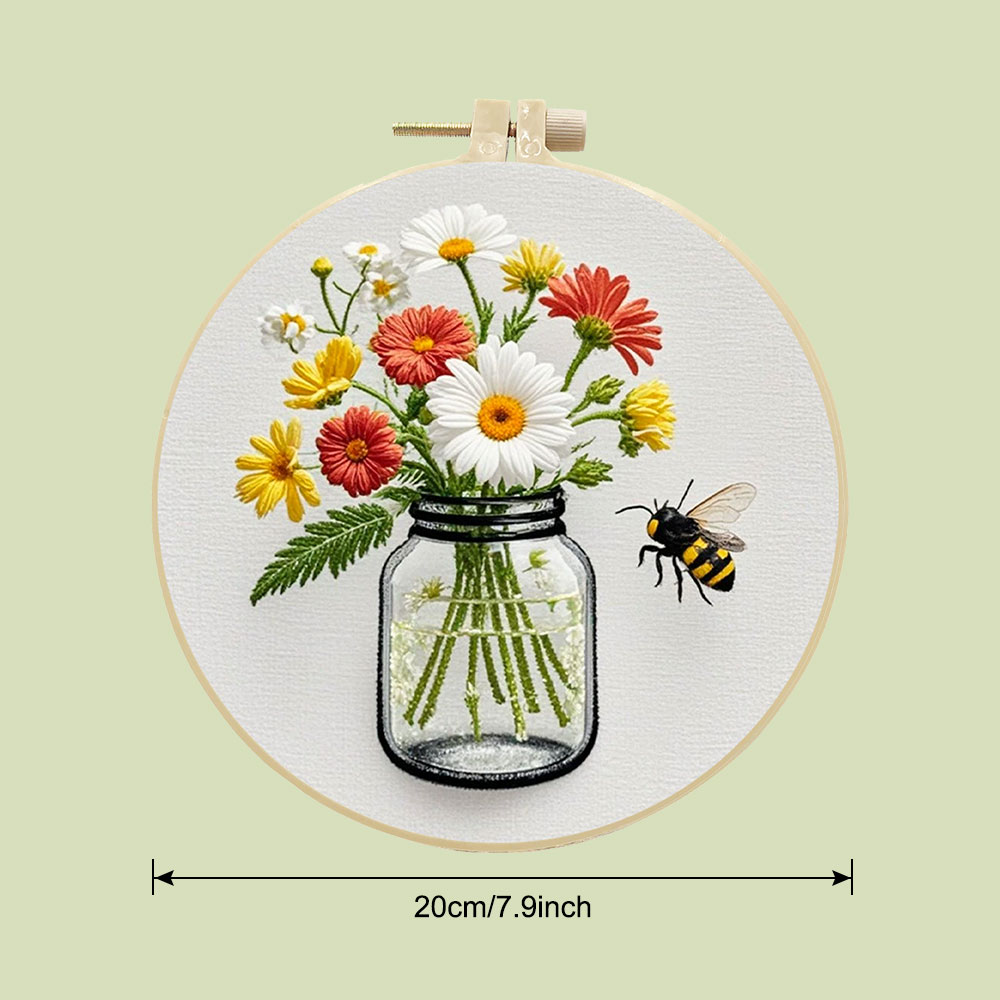1 шт. наборы для вышивания «сд – обзор и цена Embroidery Daisy Flower