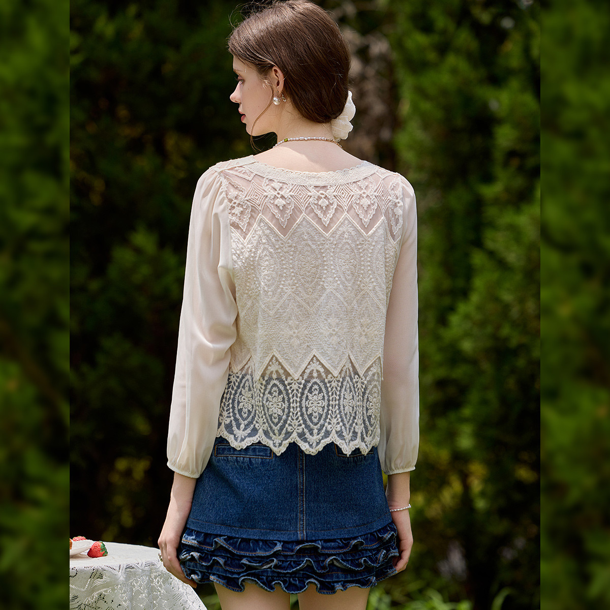 LOUIS YAO милый кружевной кард – обзор и цена Embroidery Cardigan