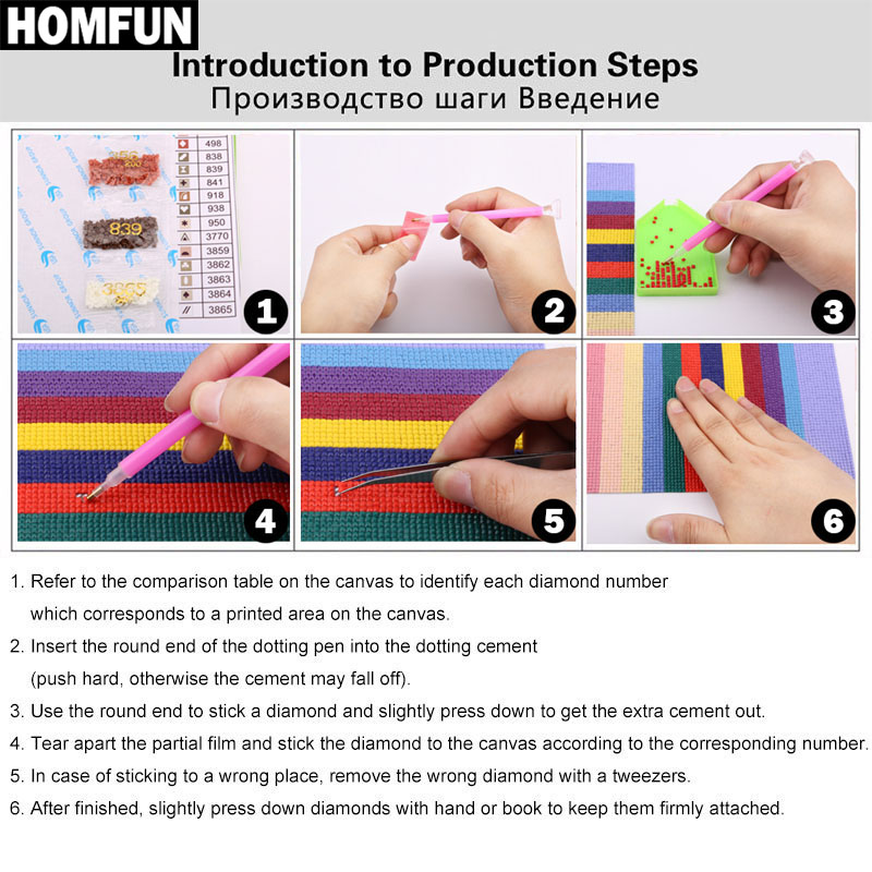 Алмазная живопись HOMFUN AB 5D – обзор и цена Embroidery Daisy