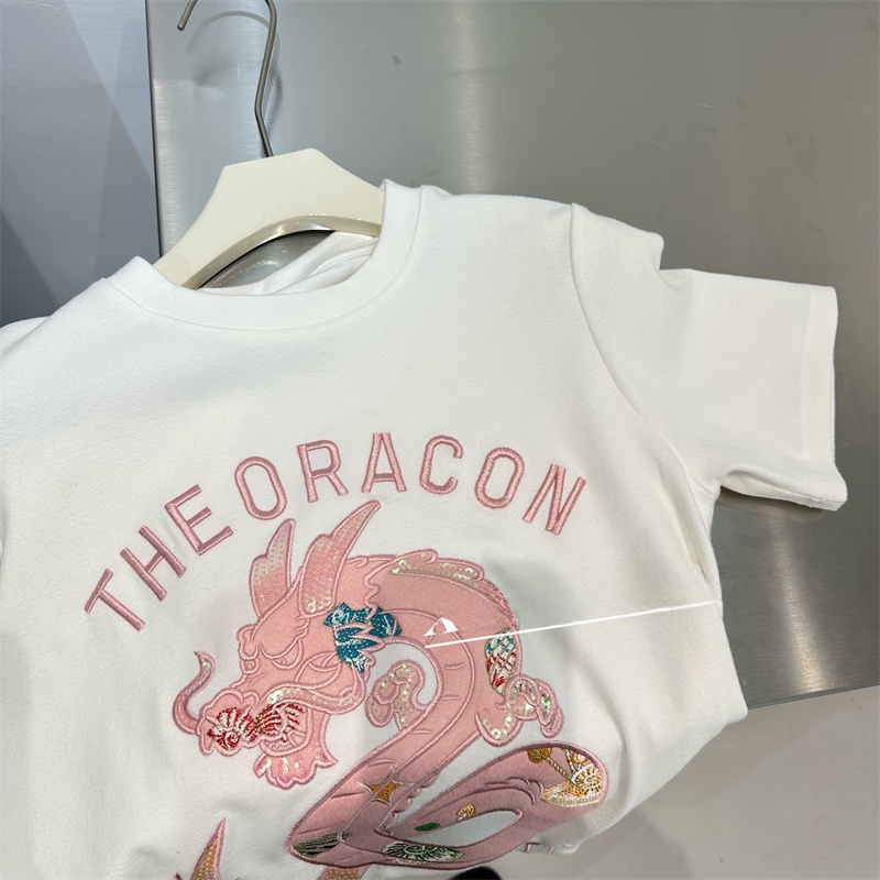 Новая женская футболка в китай – обзор и цена Embroidery Cotton Shirt