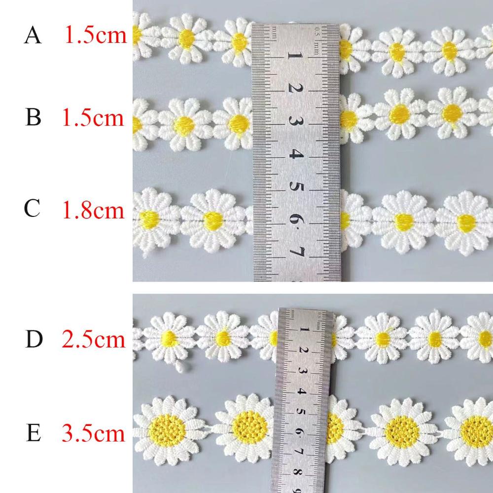 Красивая белая вышитая кружевн – обзор и цена Embroidery Daisy Flower