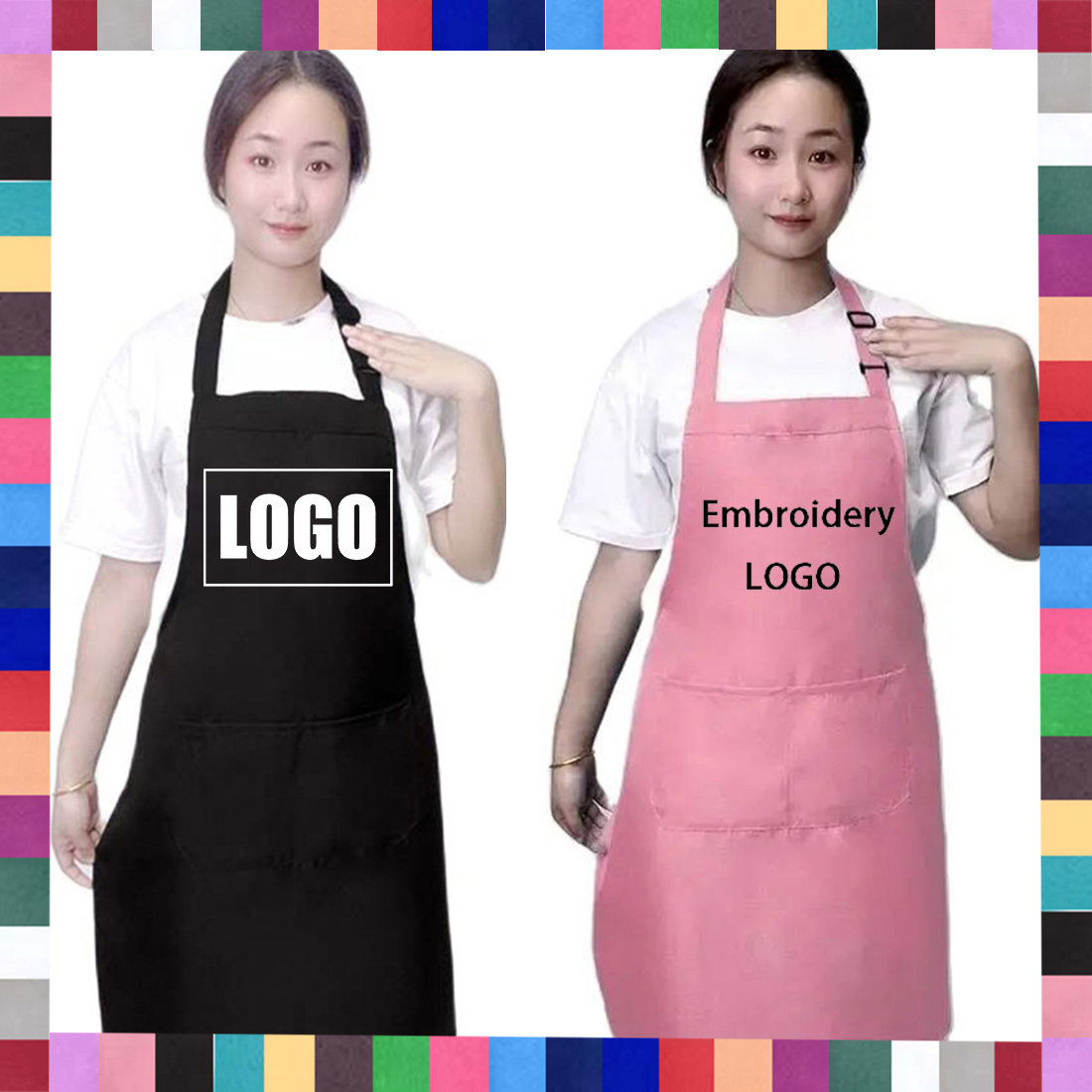 18-цветные фартуки с логотипом – обзор и цена Embroidery Kitchen
