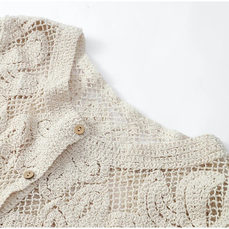 Женские вязаные рубашки крючко – обзор и цена Embroidery Cardigan
