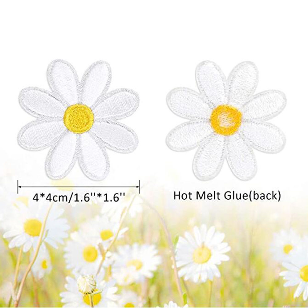 10 шт. нашивок-аппликаций в ви – обзор и цена Embroidery Daisy Flower