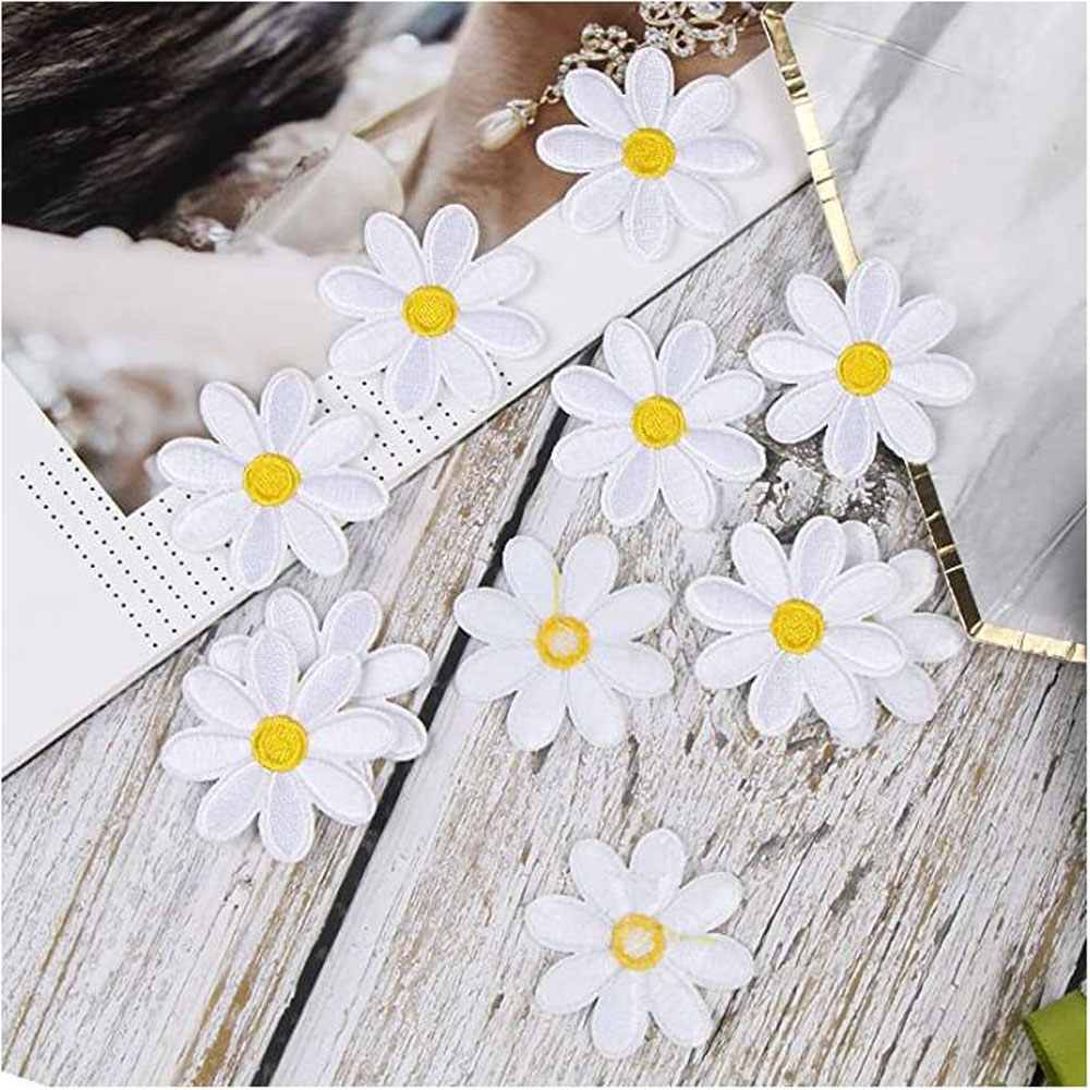 10 шт. нашивок-аппликаций в ви – обзор и цена Embroidery Daisy Flower