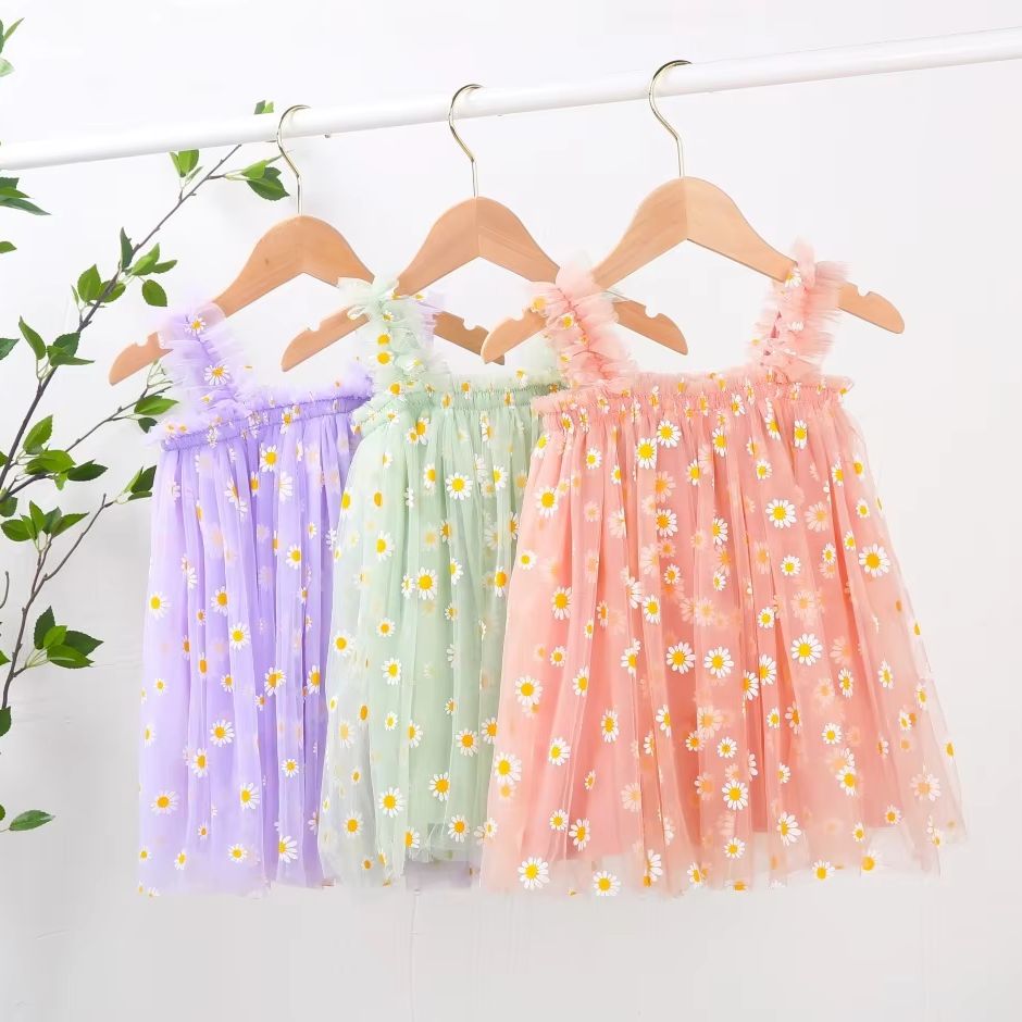 Платье из фатина для малышек с – обзор и цена Embroidery Daisy Flower