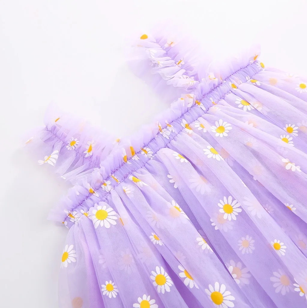 Платье из фатина для малышек с – обзор и цена Embroidery Daisy Flower